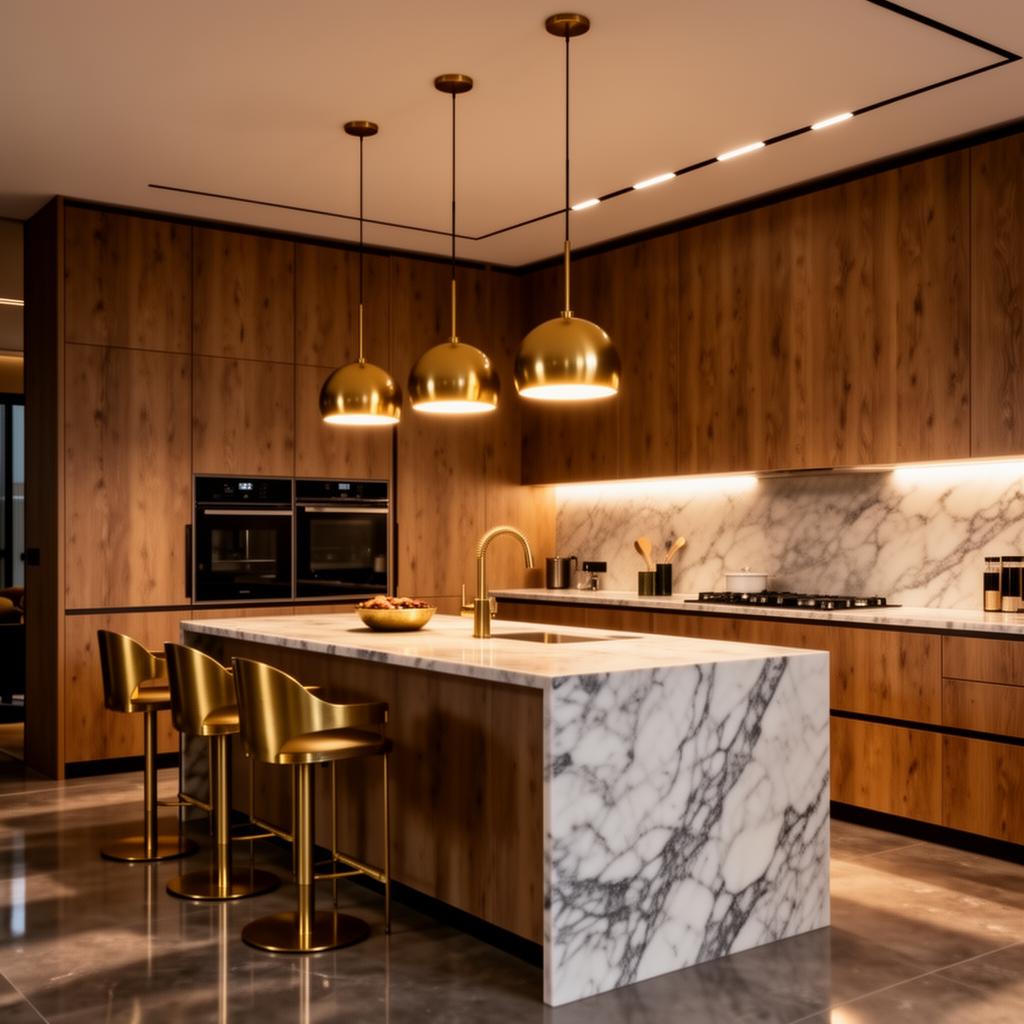 Marble & Brass Kitchen
